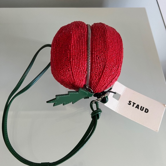 STAUD Campari Tomato Beaded Crossbody Bag - Picture 4 of 14